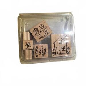 Stampin' Up! Wooden Stamp Set / Retired / Heart & Home